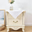 2 Manteles Cuadrados 24x24pulg Poliéster Blanco Lavables