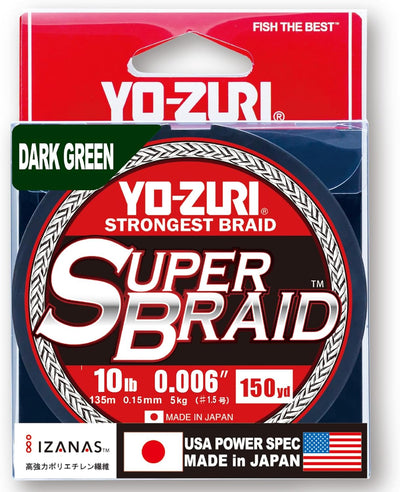 Línea pesca Superbraid verde oscuro 150yardas