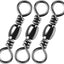 100 Giratorios Barril Pesca Acero Inox Níquel Negro