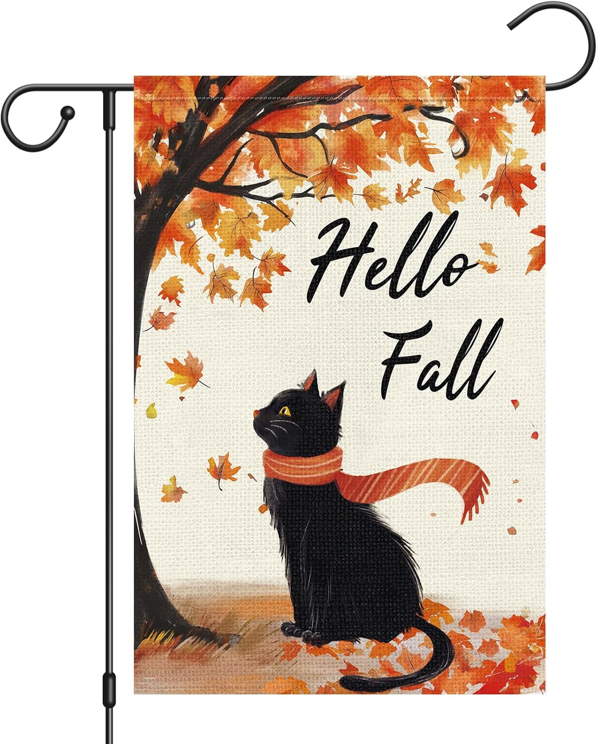 Bandera jardín Hello Fall 12x18" doble cara