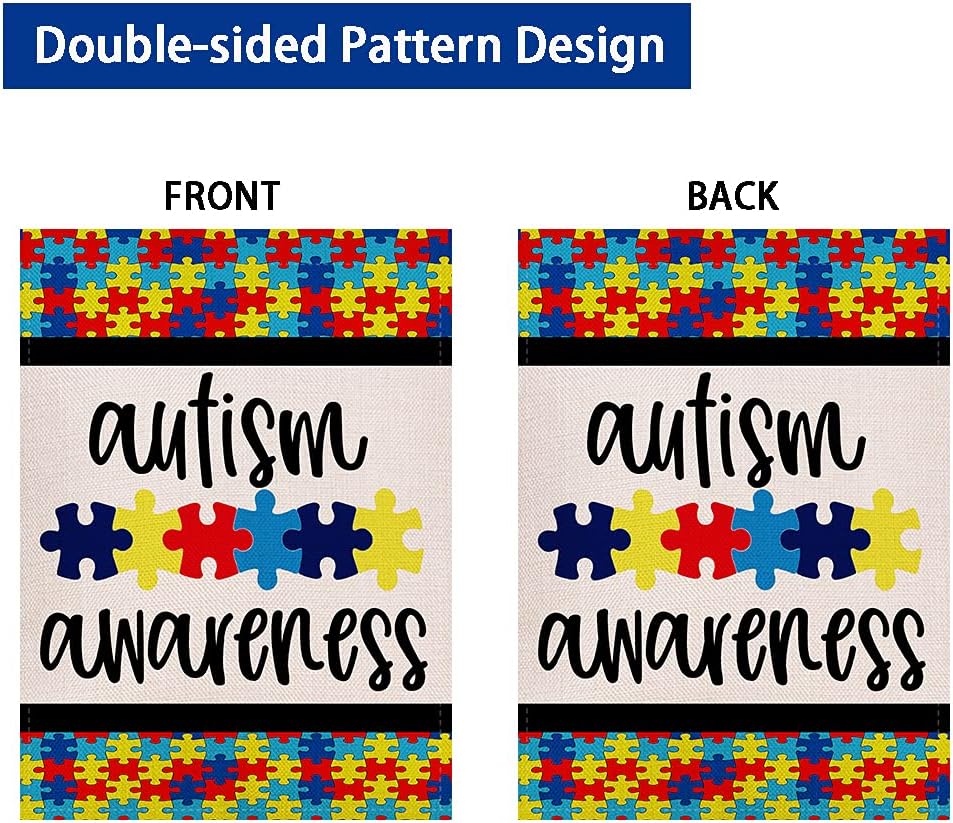 Bandera jardín concientización autismo 12.5x18pulg vertical