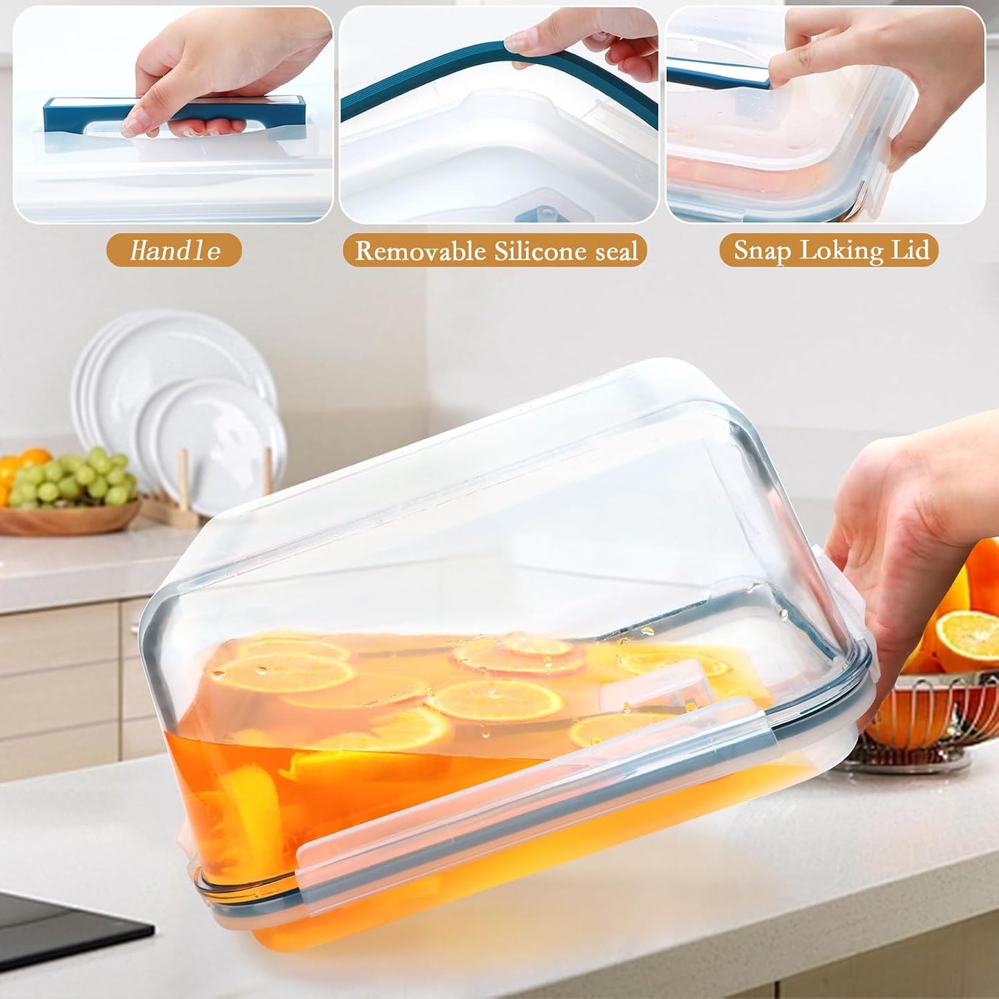 Recipiente vidrio almacenamiento alimentos 189oz
