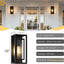 Lámpara pared exterior impermeable negro vidrio moderna