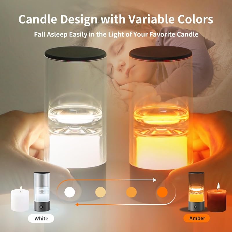 Lámpara LED portátil recargable luz regulable dormitorio