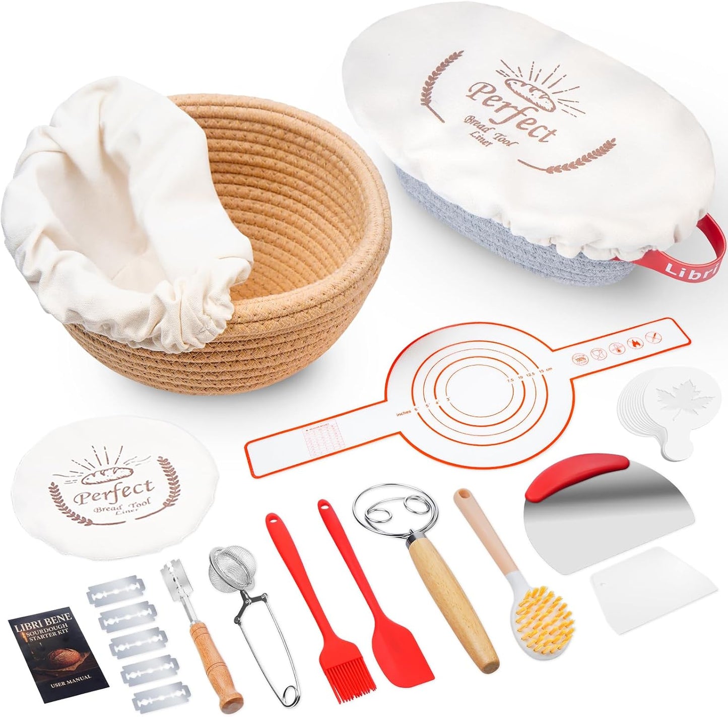 Kit masa madre cesta pan cesta prueba panadería regalo