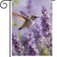 Bandera doble cara colibrí lavanda 12x18" decorativa