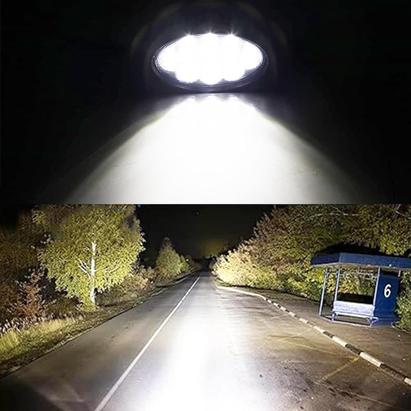 Luz trabajo LED ovalada 5.5" 24W IP67 para tractores