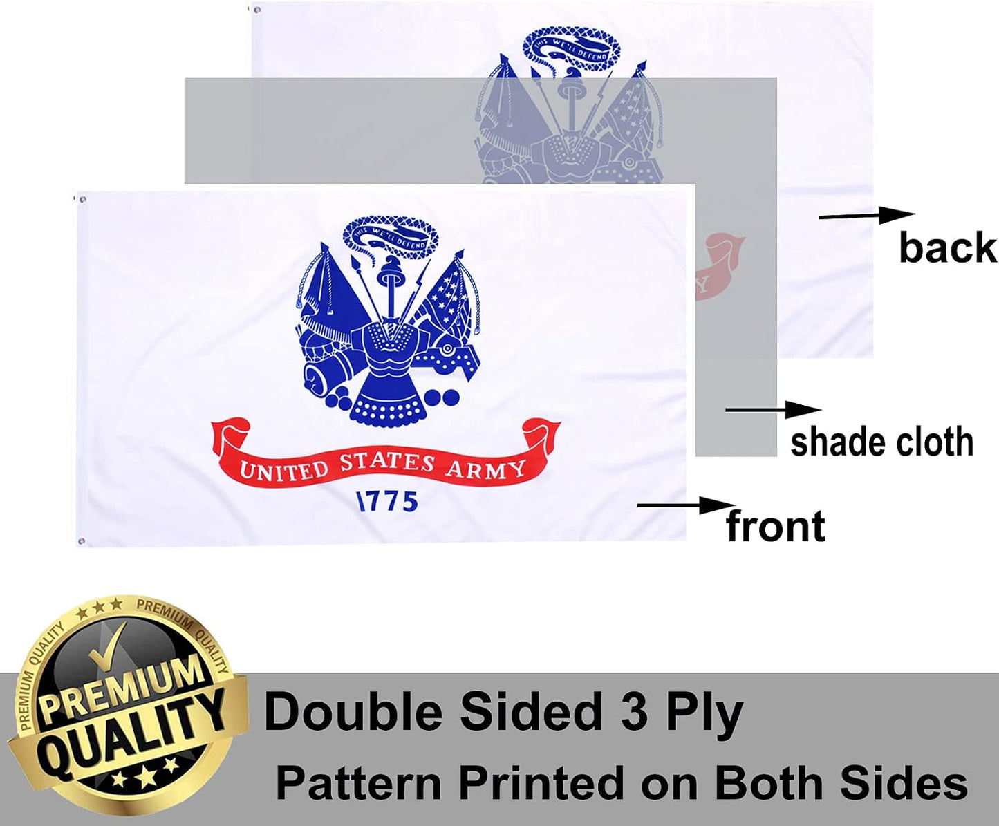 Bandera doble cara EE.UU. 3x5 resistentes para exteriores