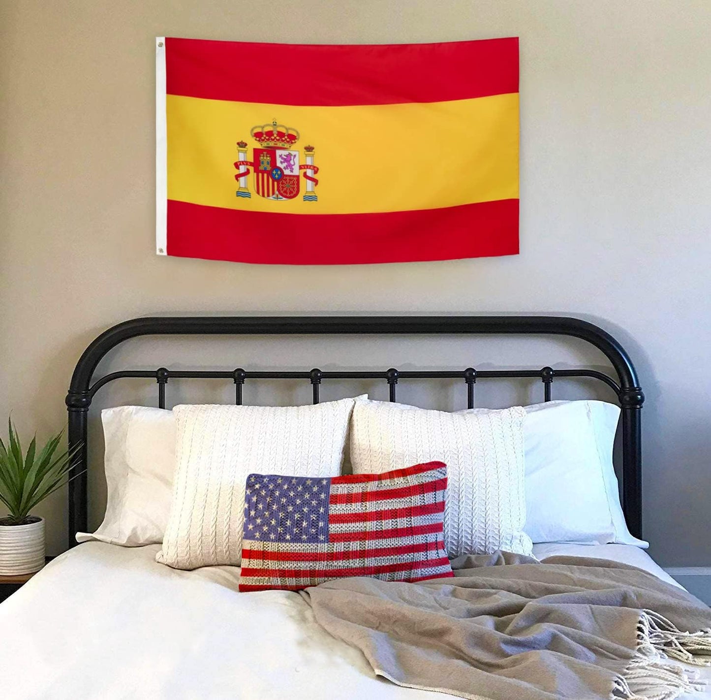 Bandera España 3x5ft poliéster ojales latón