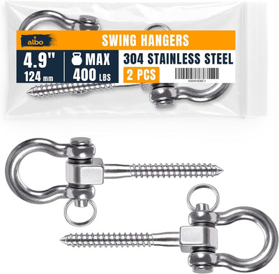 2 Pzas Perchas Acero Inox Giratorias 1800lb