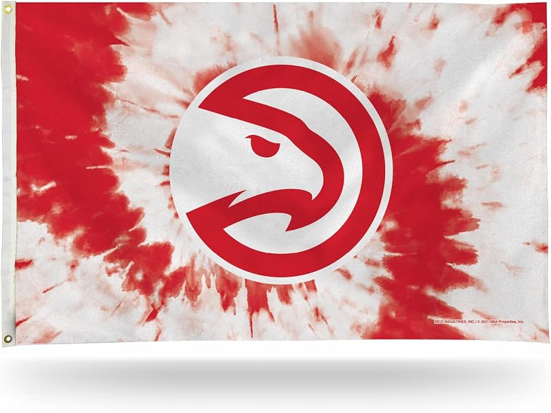 Bandera NBA Atlanta Hawks Tie-Dye 3x5pulg decoración hogar