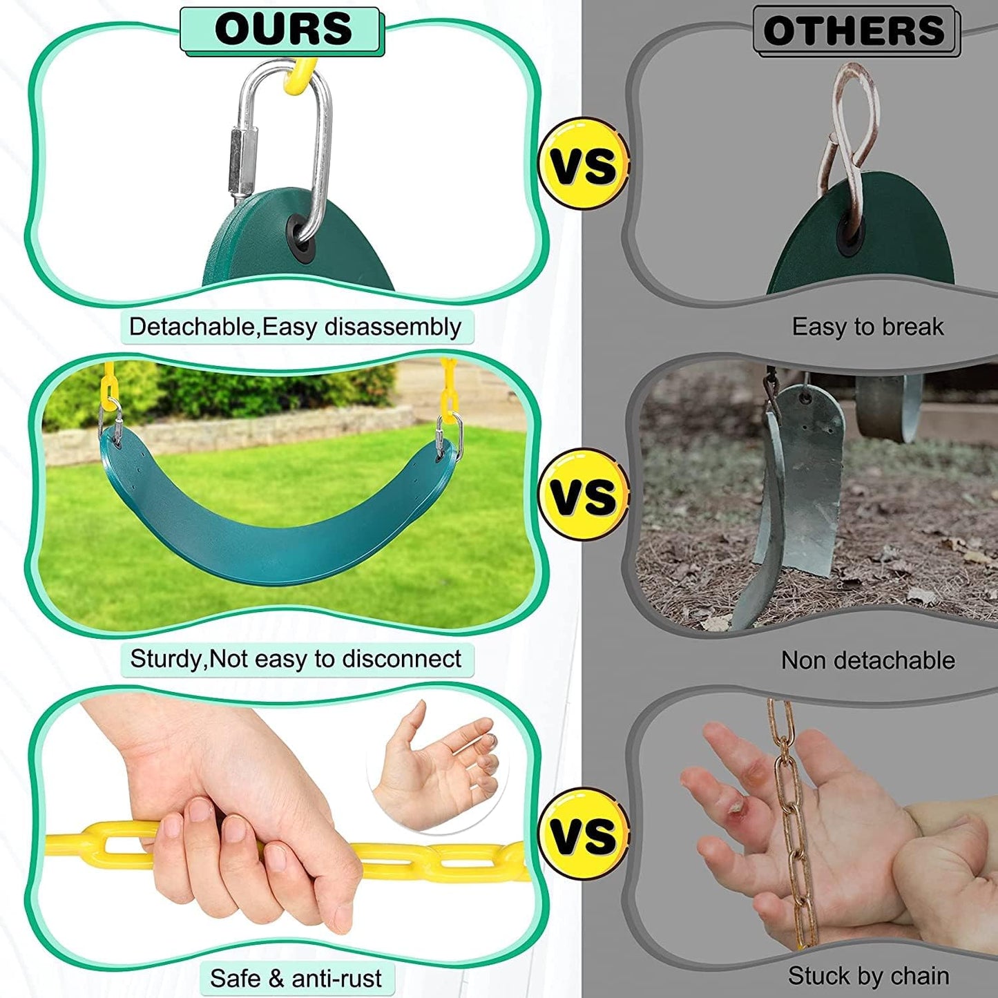 Asiento flexible para niños y adultos parque jardín 60pulg azul