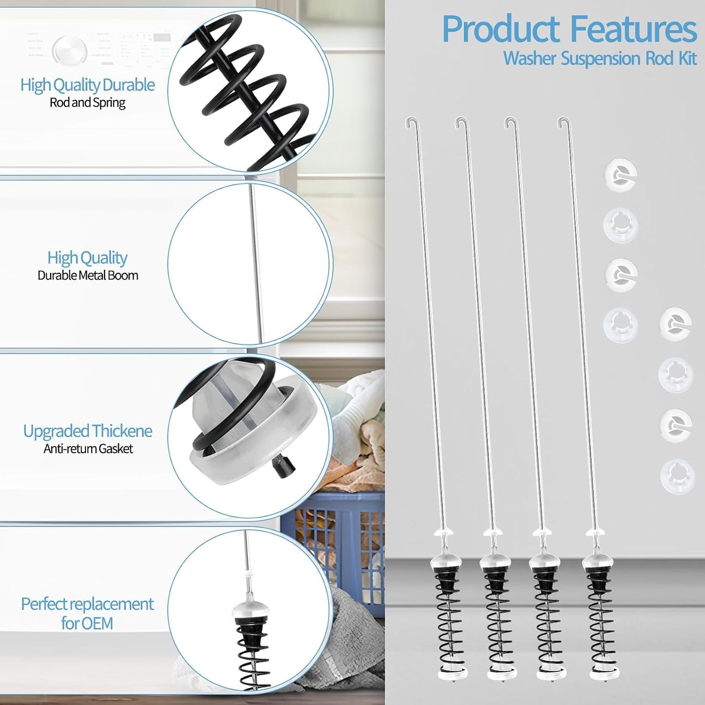 Varillas suspensión lavadora Maytag Whirlpool MVW7230HW0