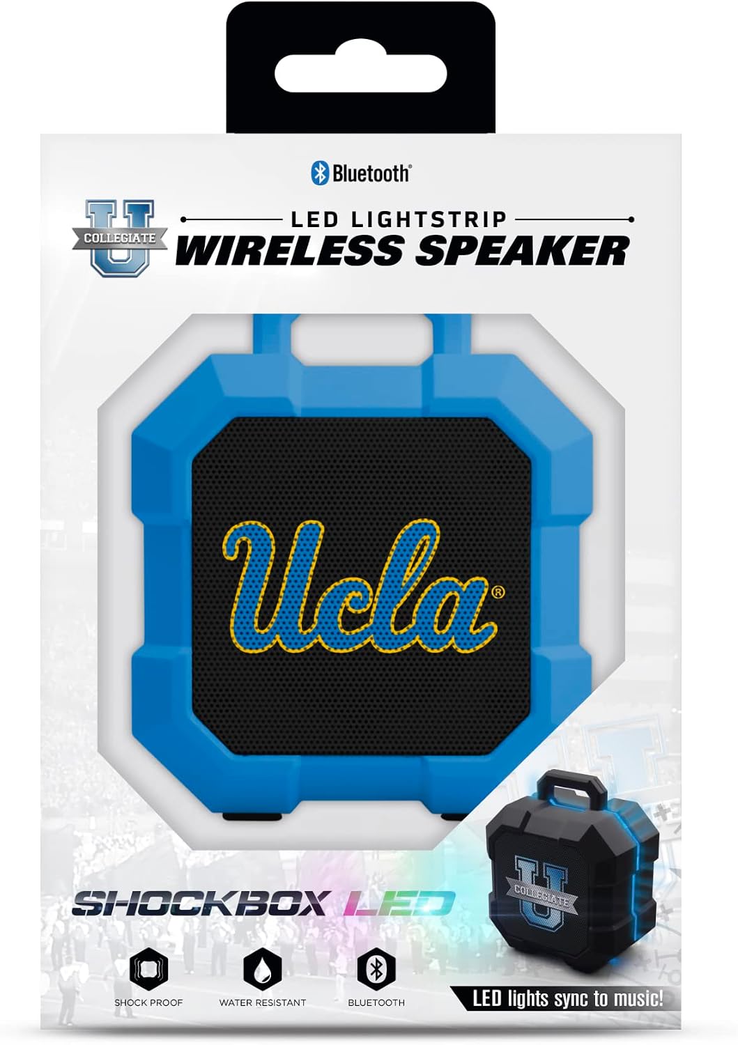 Altavoz inalámbrico Shockbox NCAA con Bluetooth y luz LED