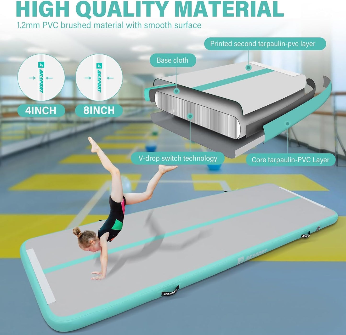 Tapete aire inflable para gimnasia hogar entrenamiento