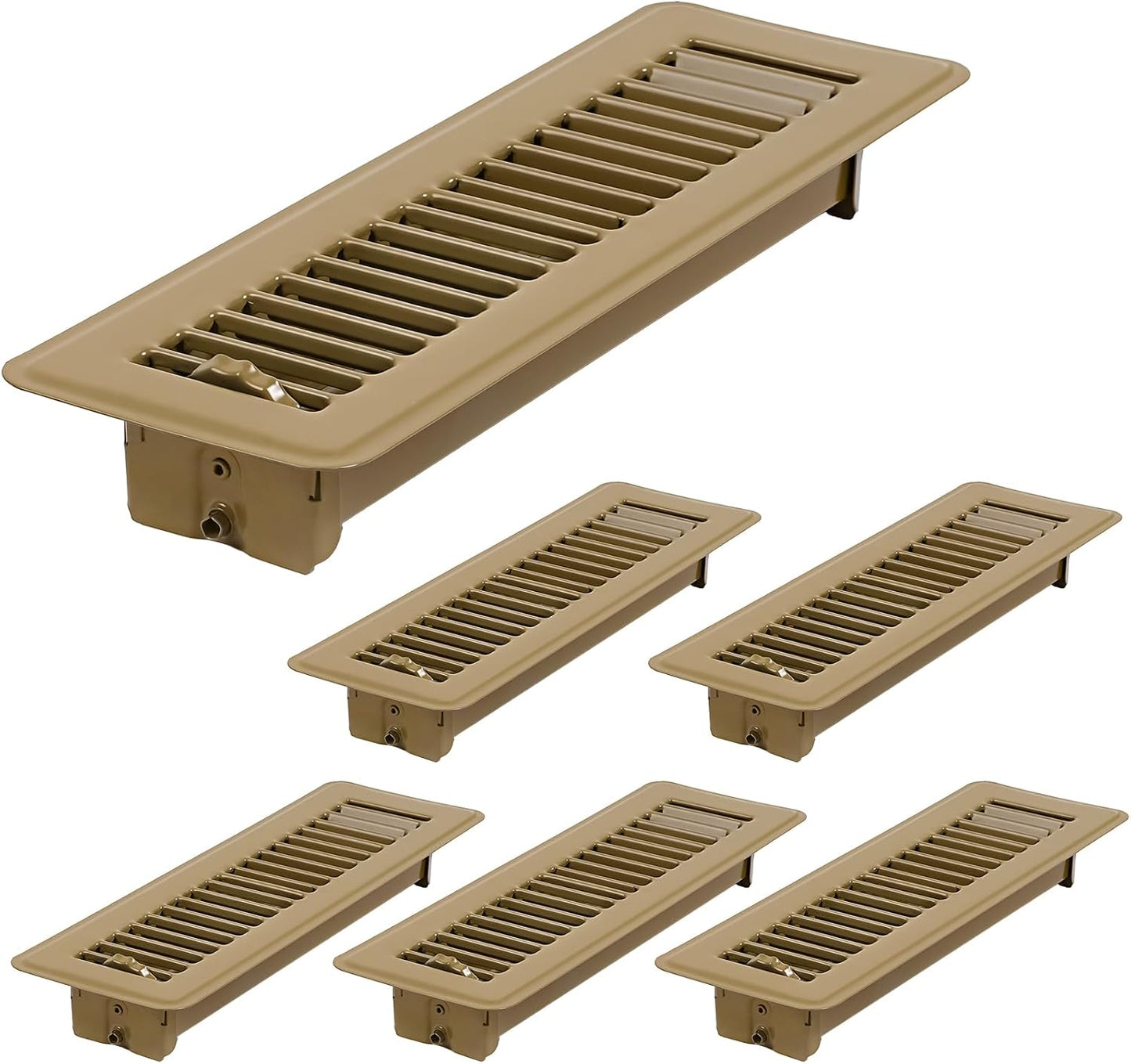 6 Rejillas Piso 2x10pulg Ventilación Acero