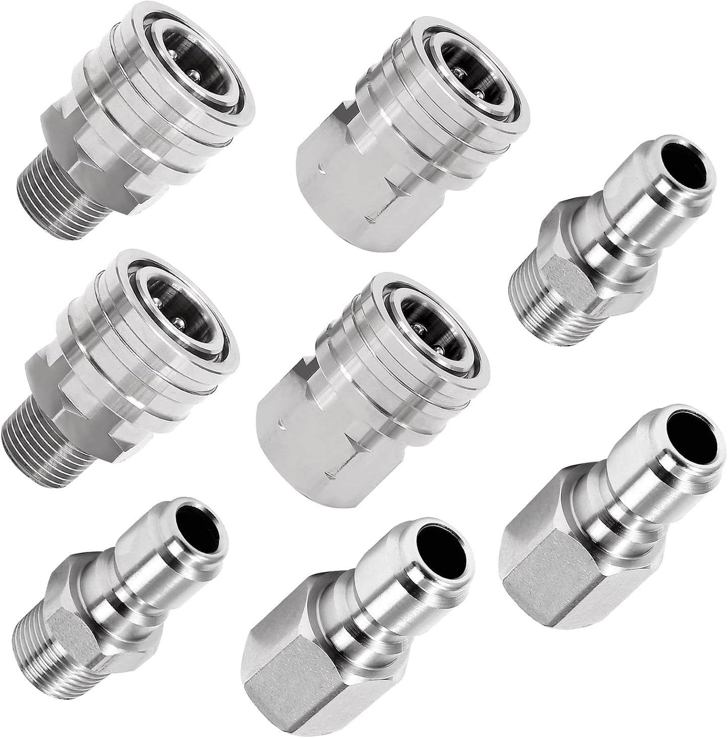 Acopladores presión 1/4pulg acero inox 5000psi pack 8