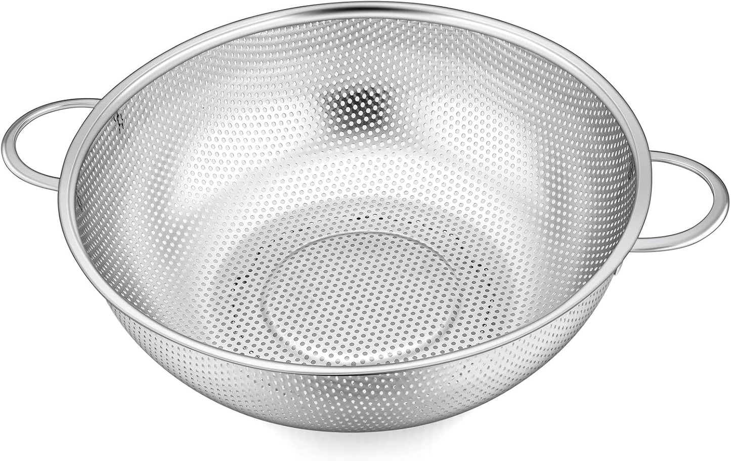 Colador acero inox 5qt con asas para drenar y lavar