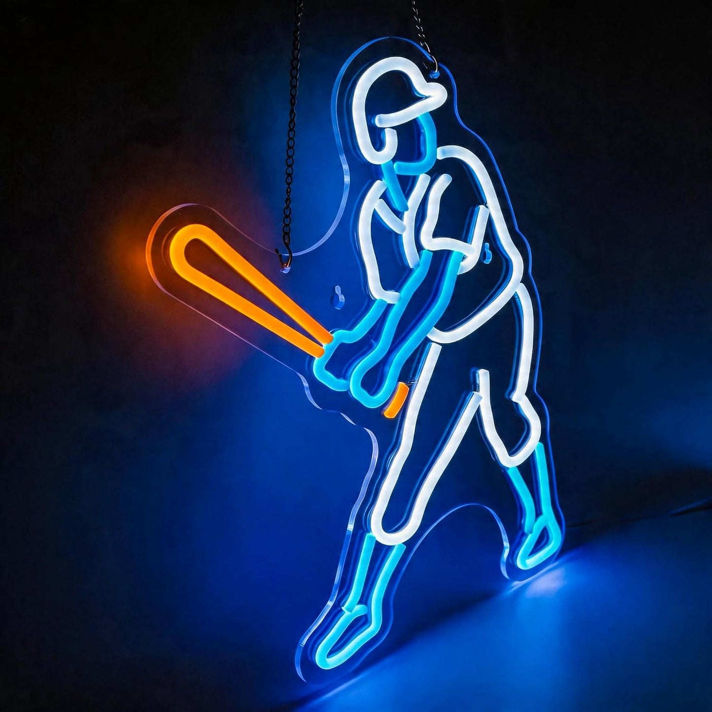 Letrero neón béisbol LED para niños 16.7x13pulg