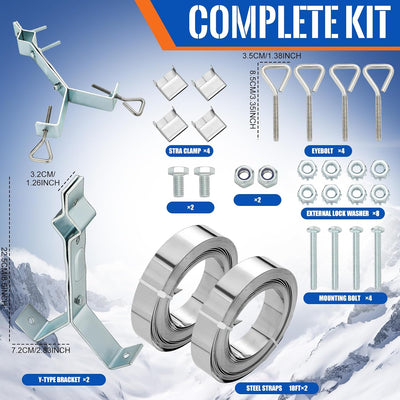 Set 2 antenas TV chimenea kit Y acero inox 18ft