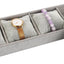 Bandeja terciopelo 4 ranuras organiz. joyas reloj gris