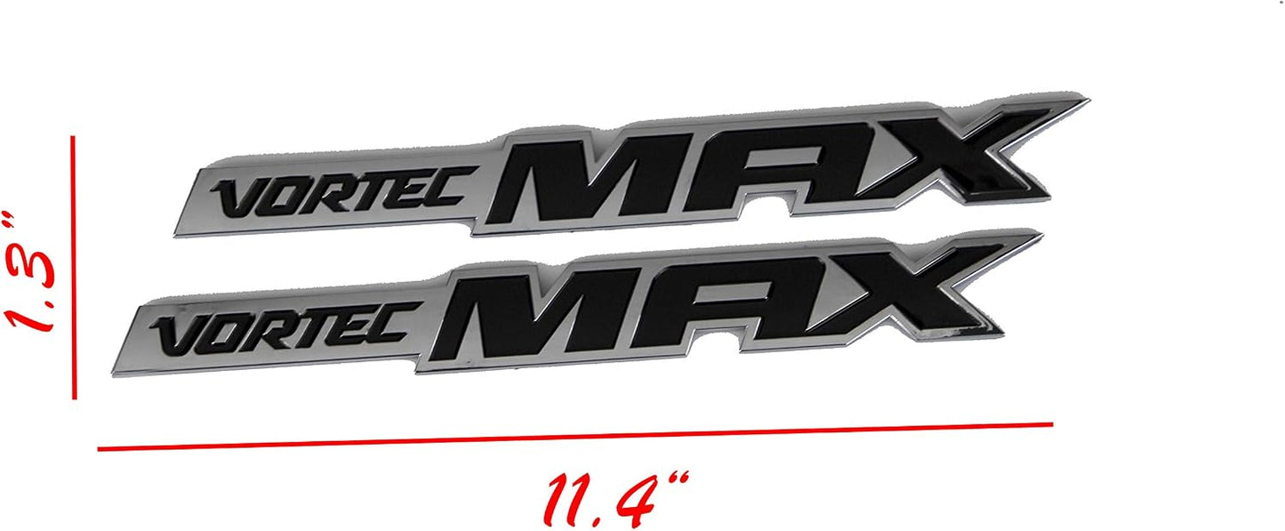 2 Placas Identificación Vortec Max para Camión 6.0l Plateado-Negro