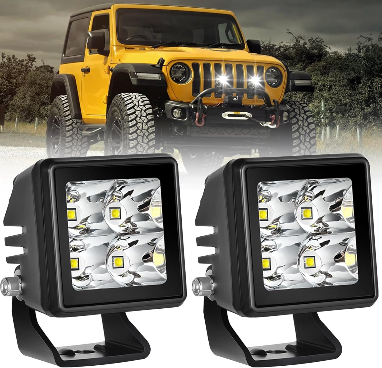 Focos LED 2" Barra Luz 12V Impermeable para Camión F150