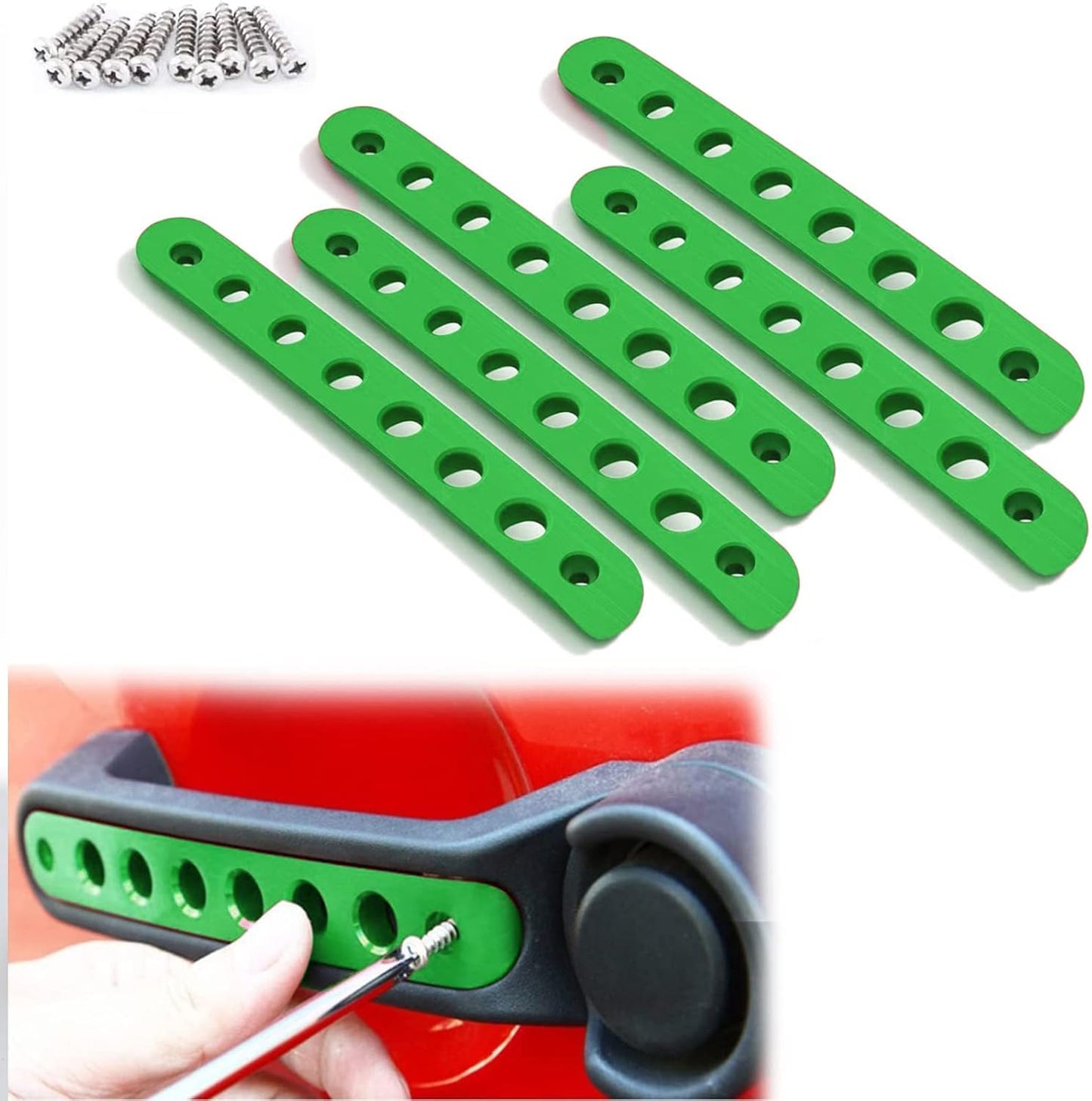 Insertos manija puerta Jeep JK JKU 07-18 aluminio verde