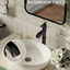 Grifo baño negro cuenco antiguo orificio con tapón