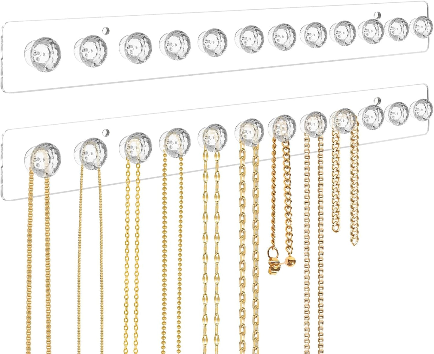 Soporte collares acrílico 12 ganchos pared pack