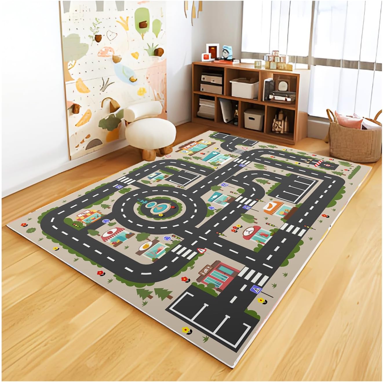 Alfombra de set para niños con mapa de ciudad 39x59