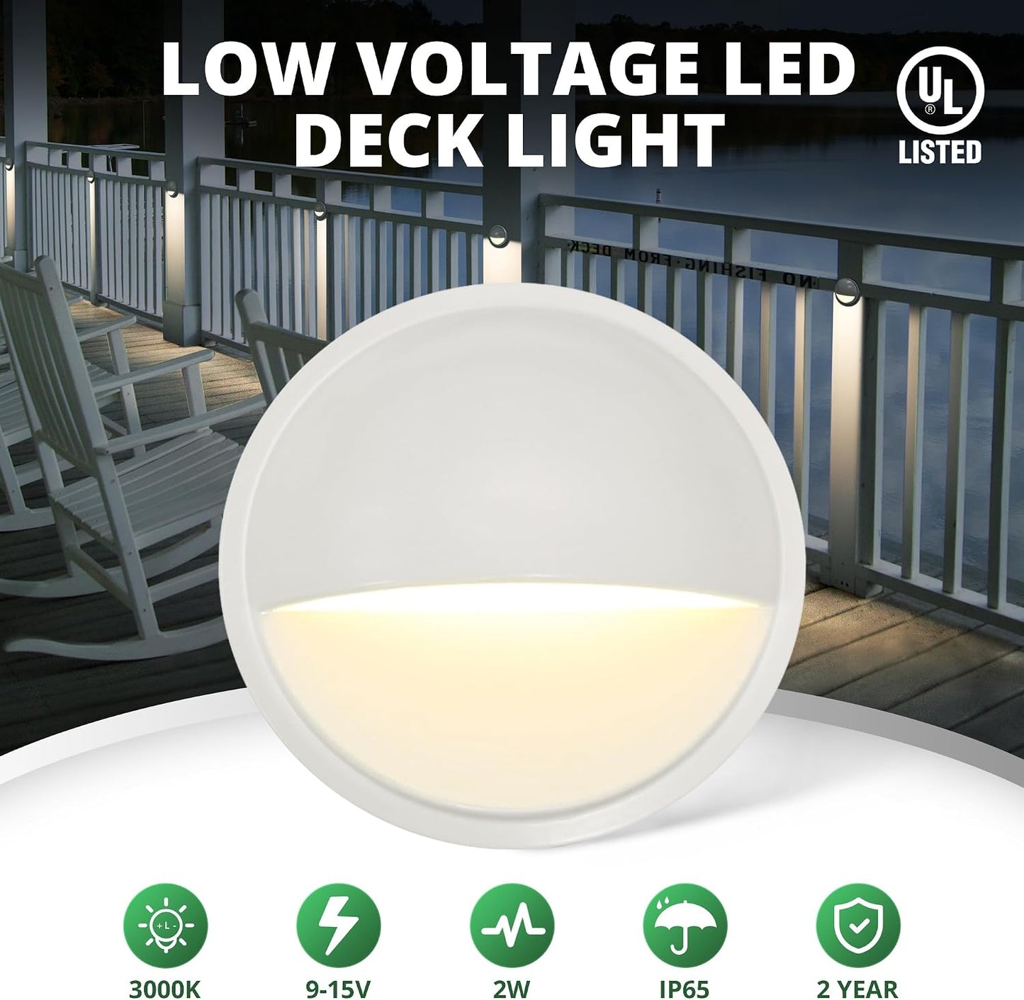 Luces terraza LED 12V 2W 3000K aluminio clásico