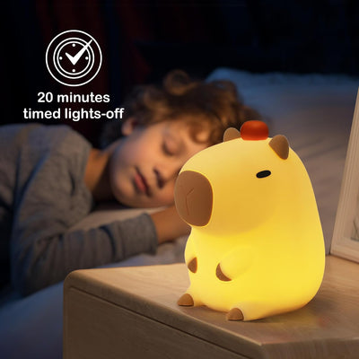 Luz Nocturna Nutria Naranja para Bebé con Sensor Táctil