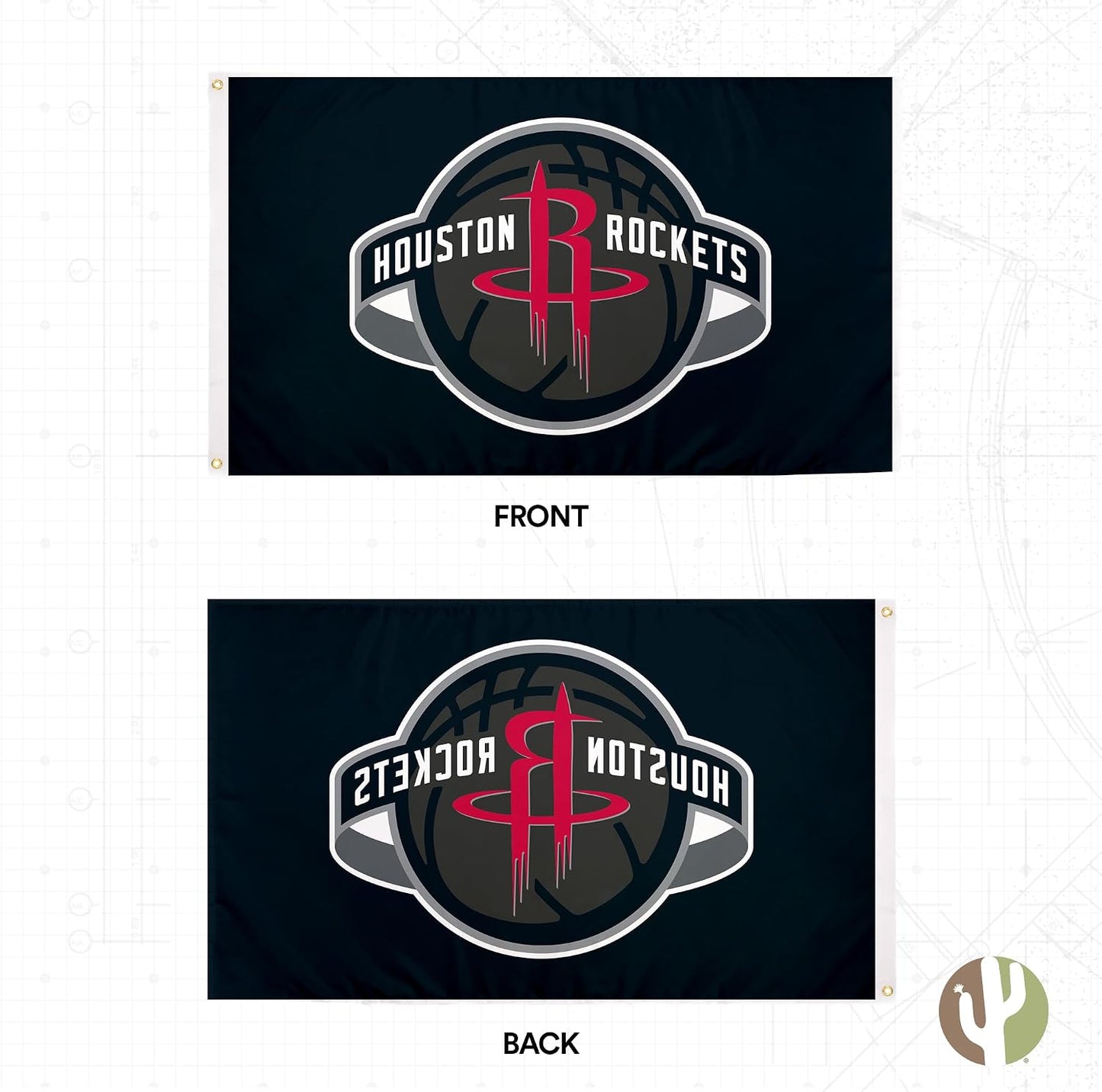 Banderas NBA Houston Rockets 3x5ft poliéster