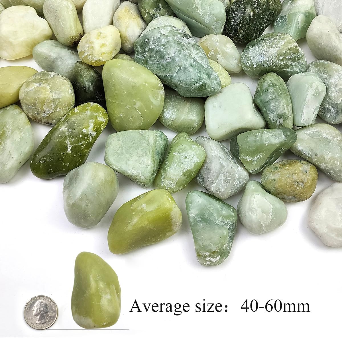 Guijarros jade 10lb decoración jardín interior