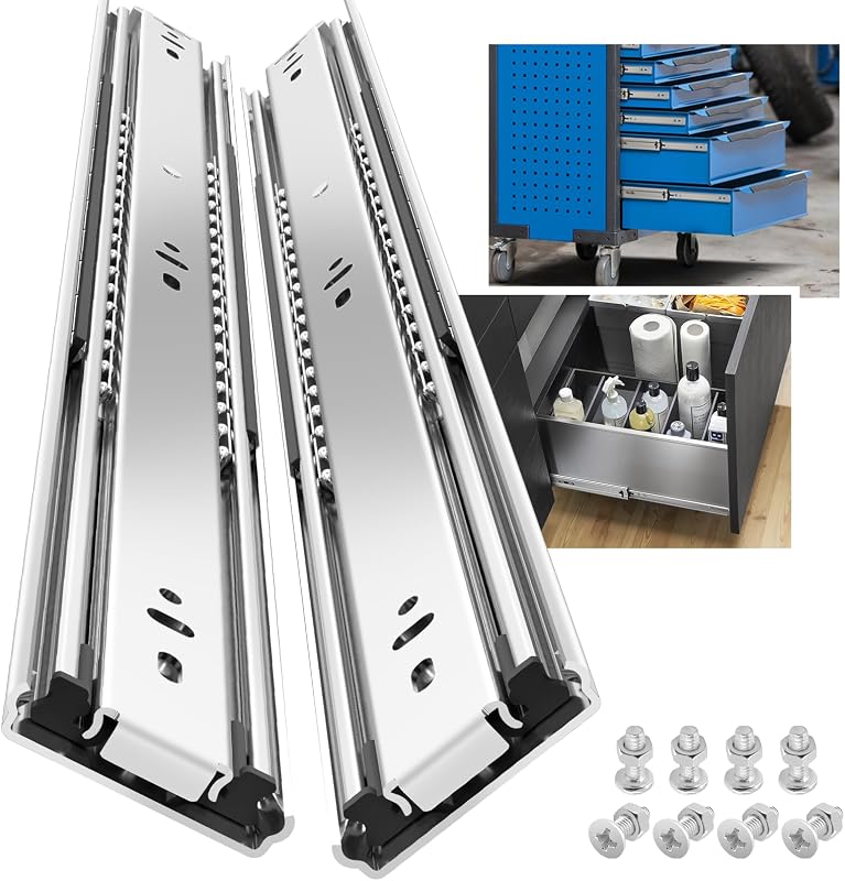 Guías cajón extensión 14" carga 150lb rieles bola