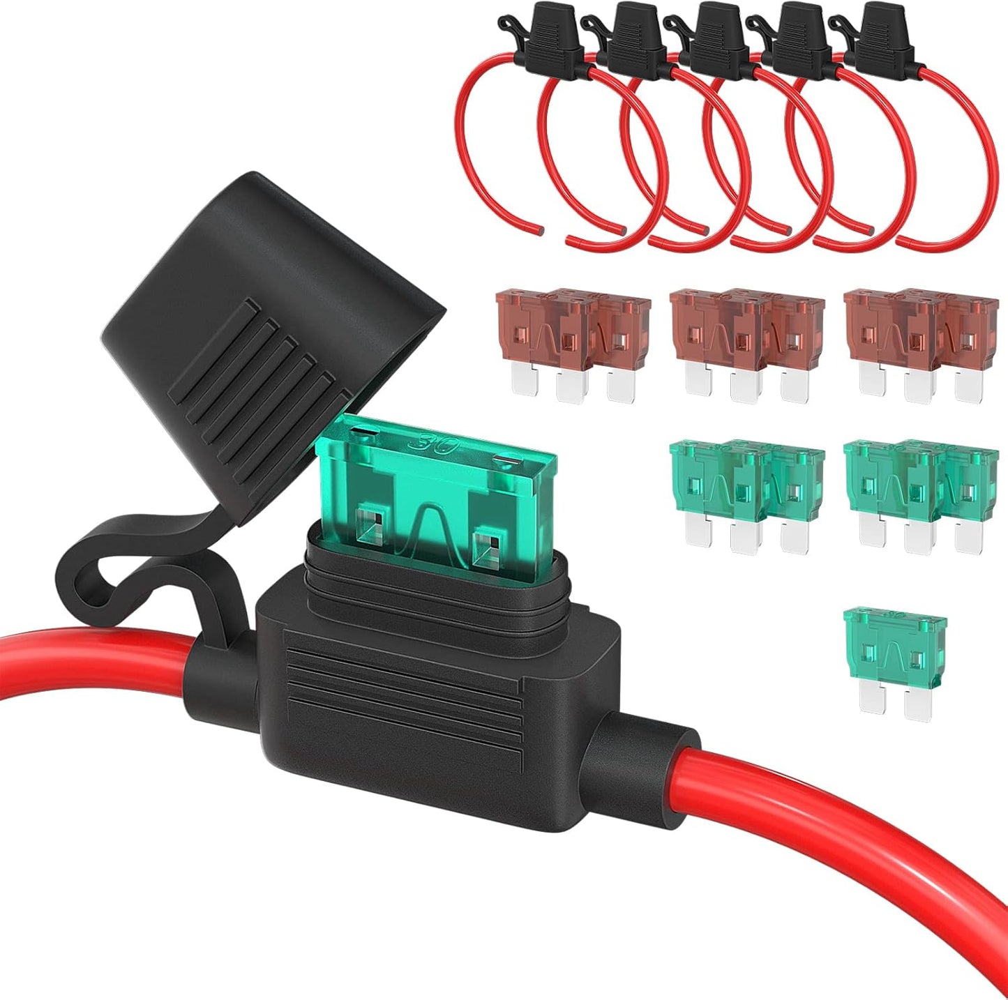 Soporte fusible 12V ATC/ATO 30A/40A 6uds