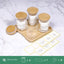Soporte Qtip con bandeja 4 frascos vidrio tapas