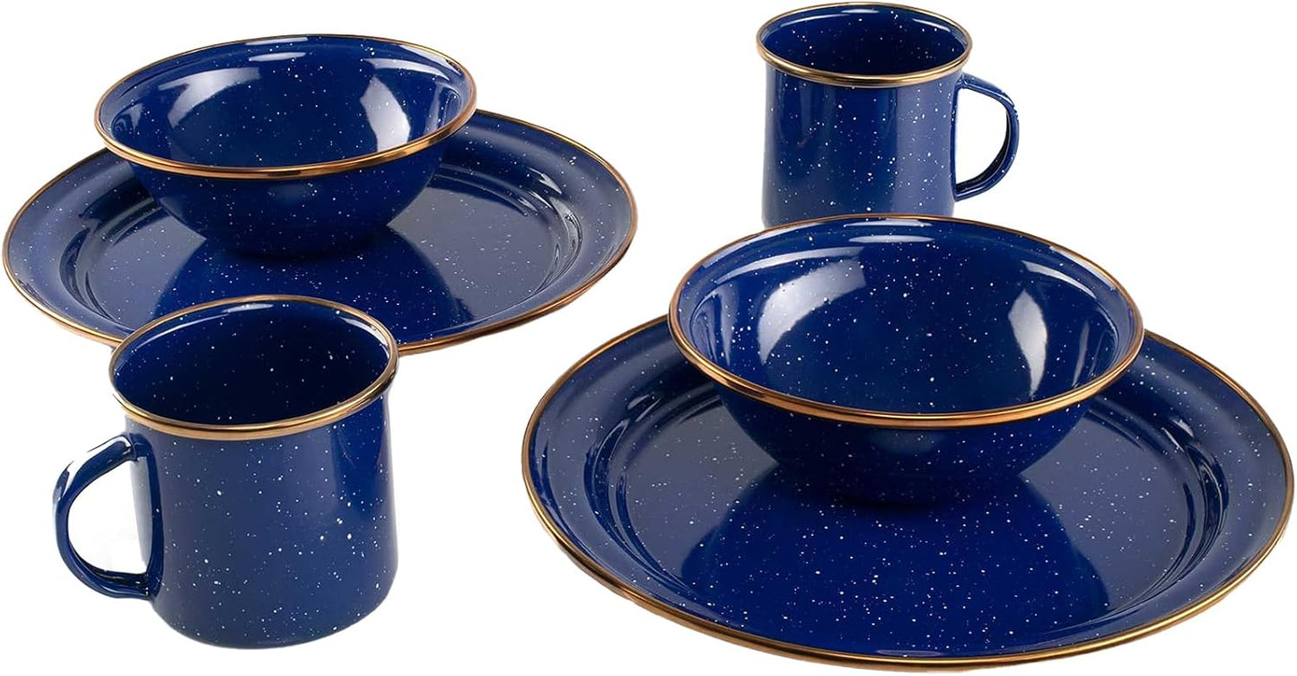 Mesa Set Comedor Esmaltado 6 Pzas Lapislázuli
