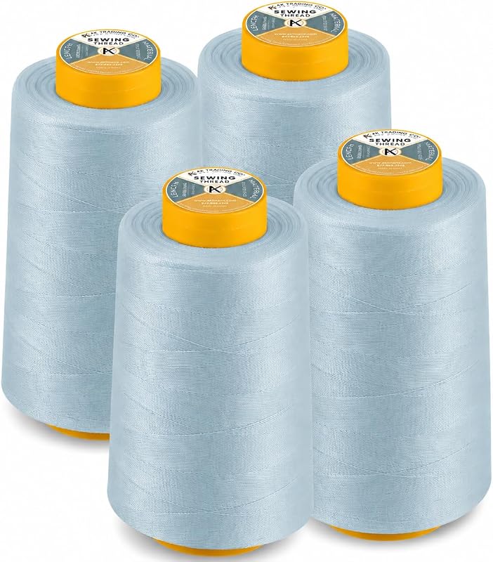 Pack 4 conos hilo poliéster 6000yd para bordado y serger