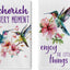 Juego de 2 paños de cocina florales colibrí primavera verano
