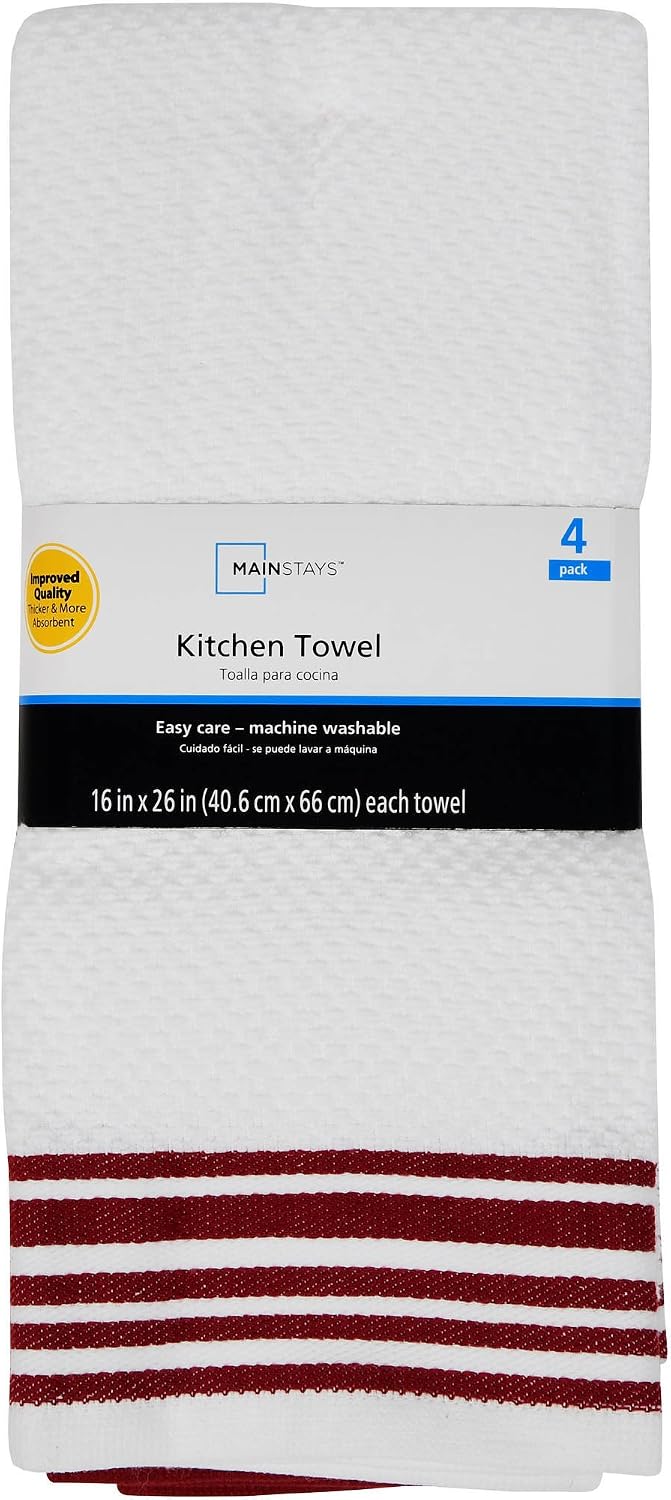 4 Pzas Toalla de Algodón para Cocina con Acolchado Suave
