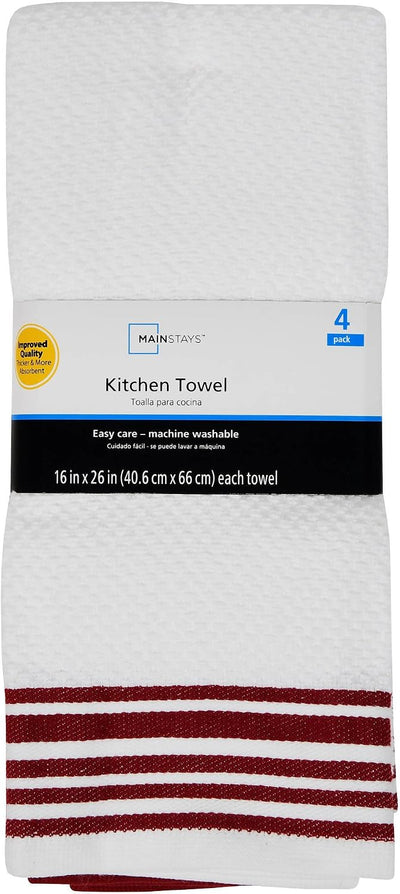 4 Pzas Toalla de Algodón para Cocina con Acolchado Suave