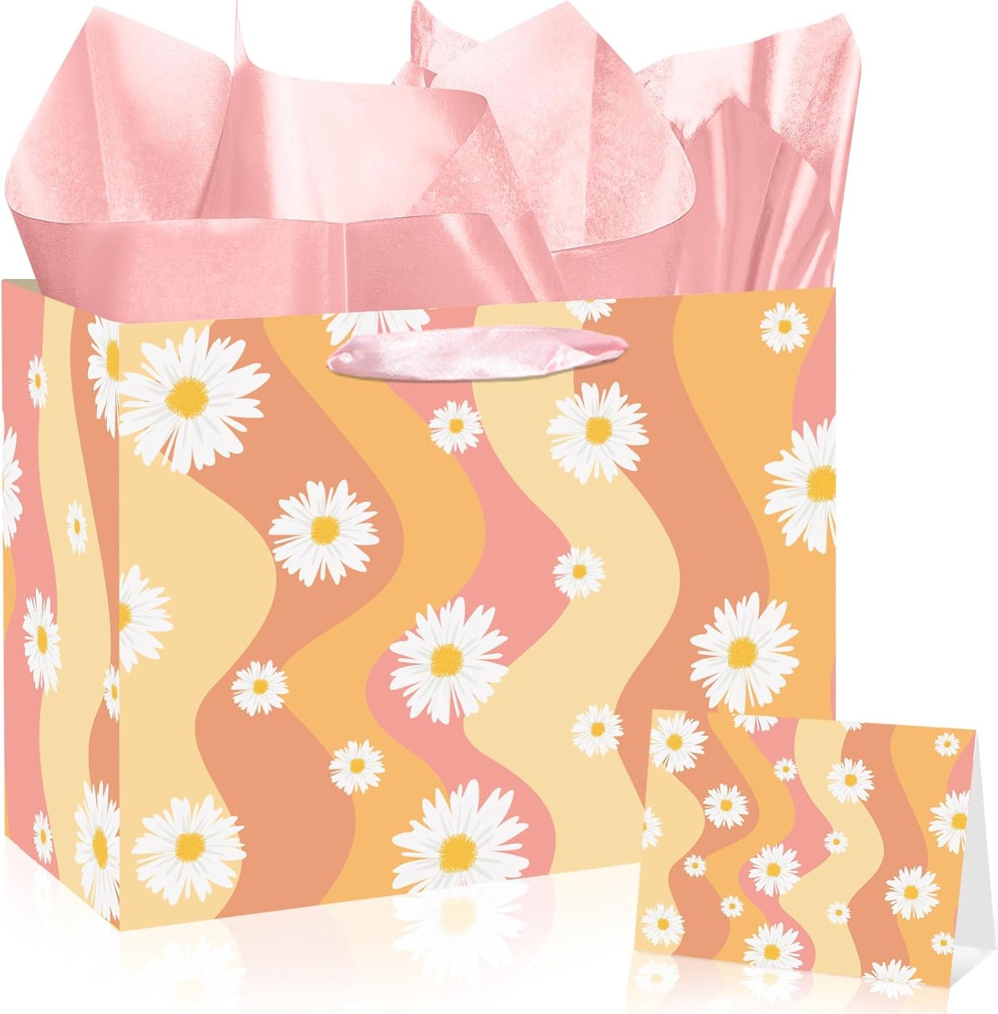 Bolsa fiesta niña flores naranja tarjeta seda retro