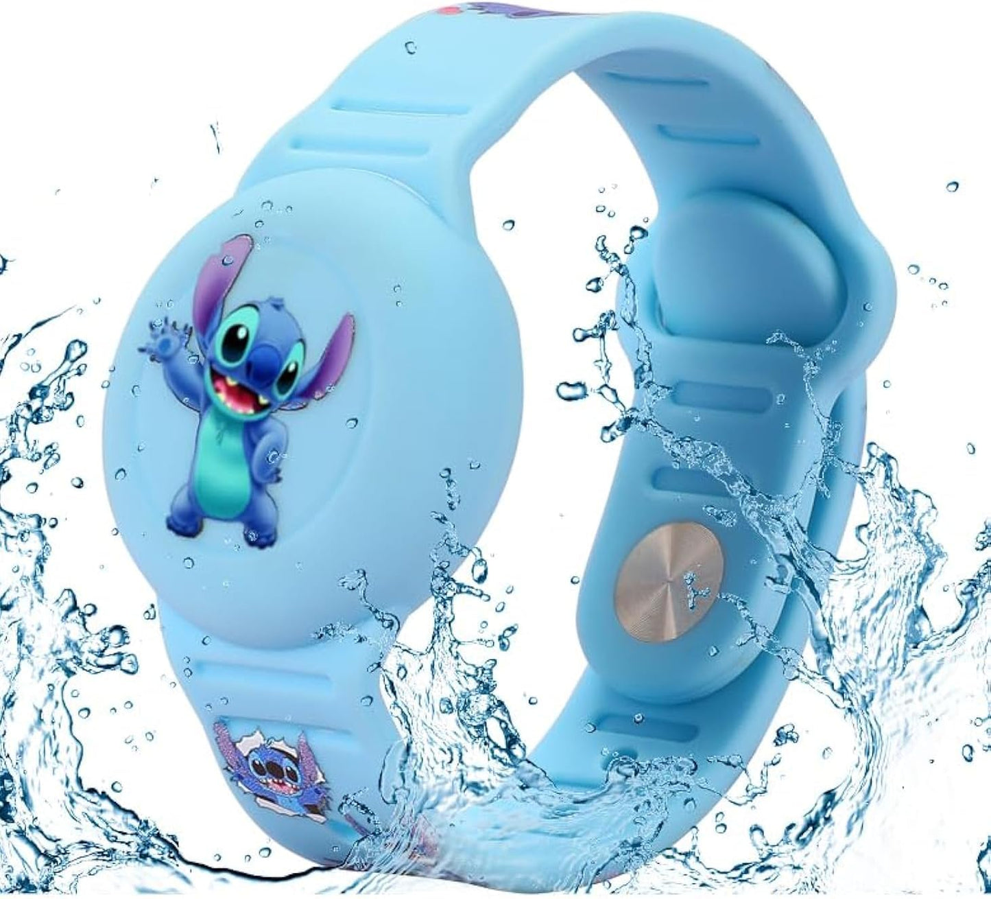 Pulsera Airtag para niños ajustable suave impermeable azul