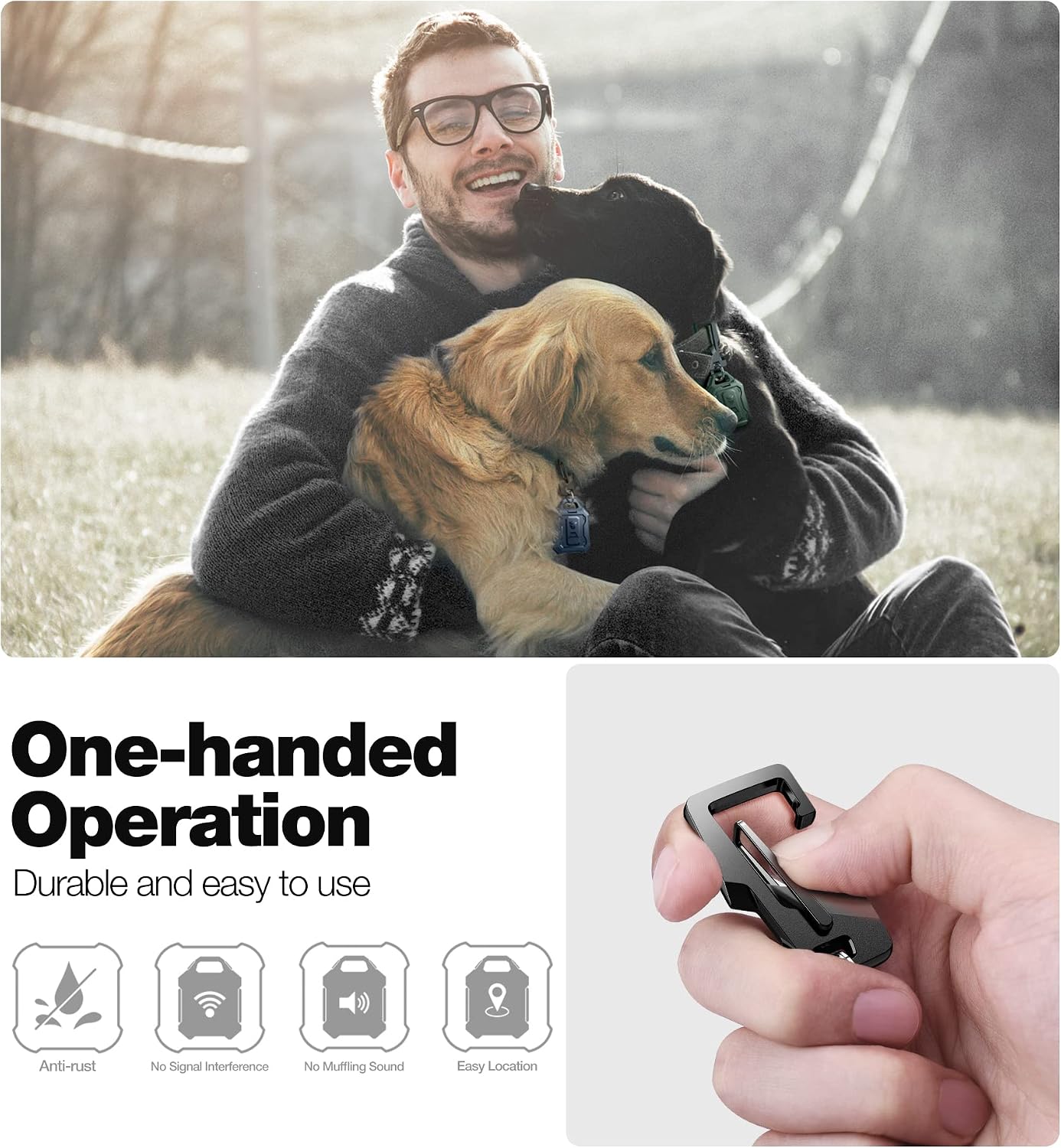 Funda AirTag a prueba de golpes con llavero y mosquetón