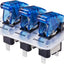 Set interruptores 12V LED para autos carrera azul
