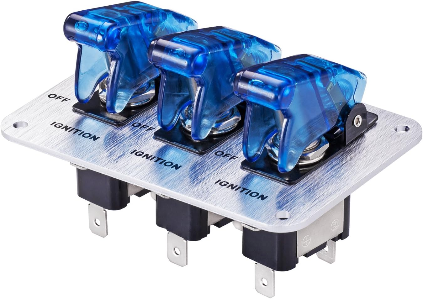 Set interruptores 12V LED para autos carrera azul