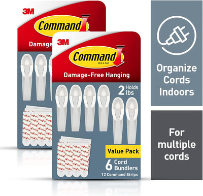 Sujetadores cable Command 12 pzas y 24 tiras grises