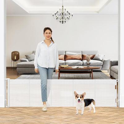 Puerta retráctil para perros 24x110pulg reforzada malla